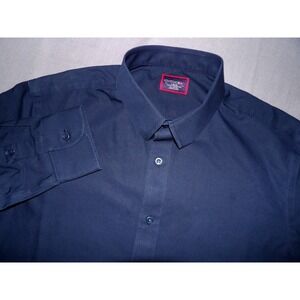 UNTUCKit Wrinkle Free Slim Fit Navy Blue Button Up Shirt Men's Large